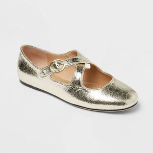 a new day Metallic Gold Mary Jane Flats